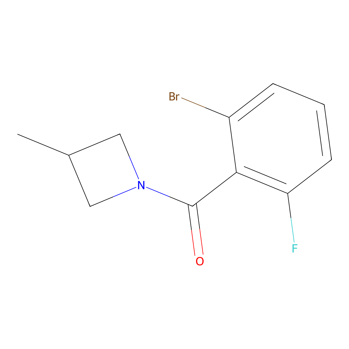 (2-Bromo-6-fluorophenyl)(3-methylazetidin-1-yl)methanone molecular structure, CAS 2109473-73-4
