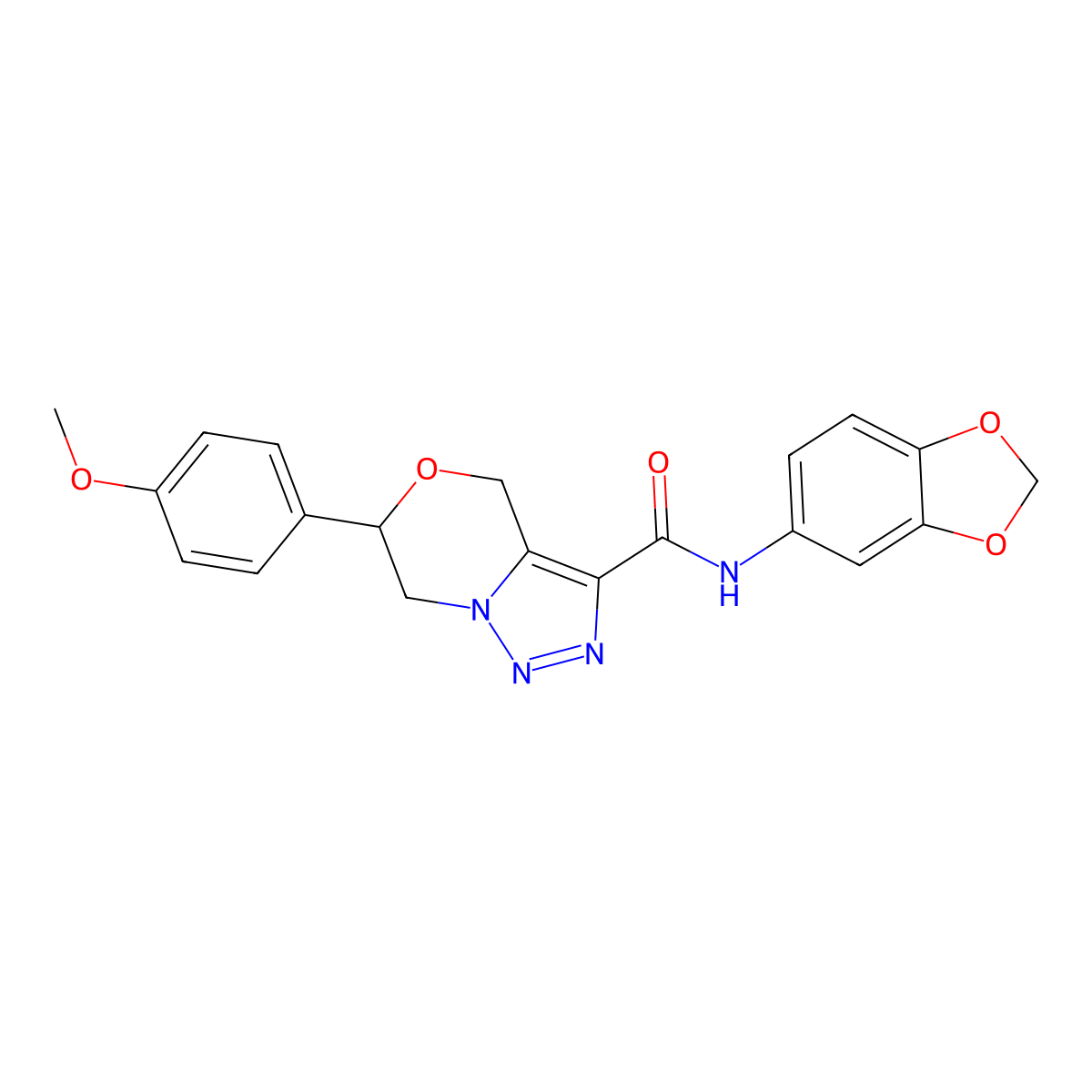 N-(1,3-benzodioxol-5-yl)-6-(4-methoxyphenyl)-6,7-dihydro-4H-triazolo[5,1-c][1,4]oxazine-3-carboxamide molecular structure, CAS 2109481-22-1