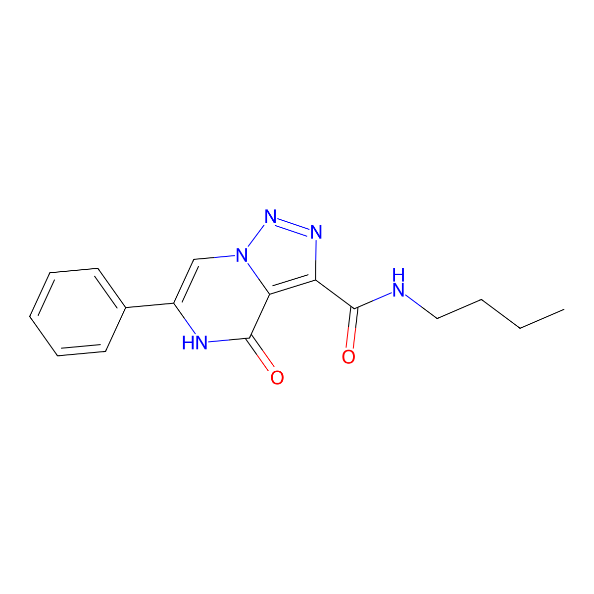 N-butyl-4-oxo-6-phenyl-4,5-dihydro[1,2,3]triazolo[1,5-a]pyrazine-3-carboxamide molecular structure, CAS 2109481-93-6