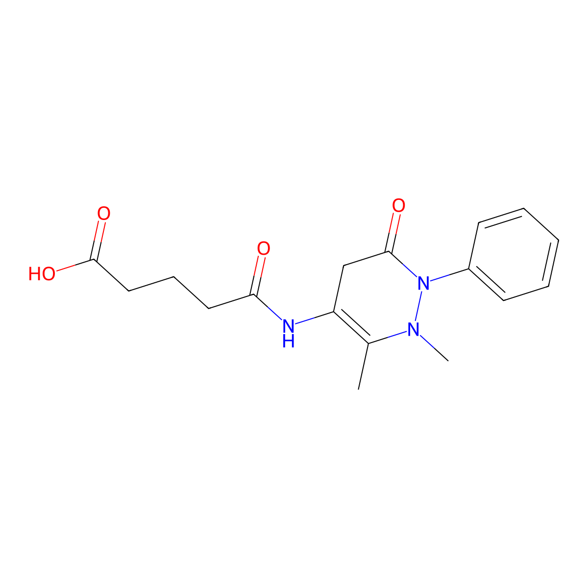 5-[(2,3-Dimethyl-6-oxo-1-phenyl-1,2,5,6-tetrahydropyridazin-4-yl)amino]-5-oxopentanoic acid molecular structure, CAS 2109499-77-4
