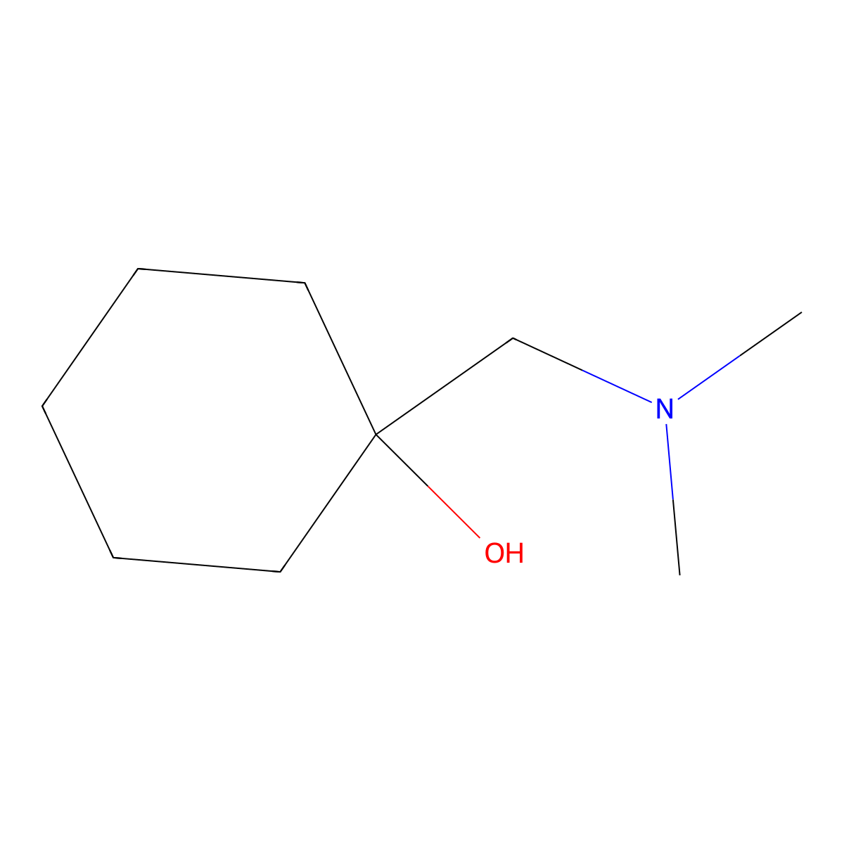 1-((Dimethylamino)methyl)cyclohexan-1-ol molecular structure, CAS 21095-16-9
