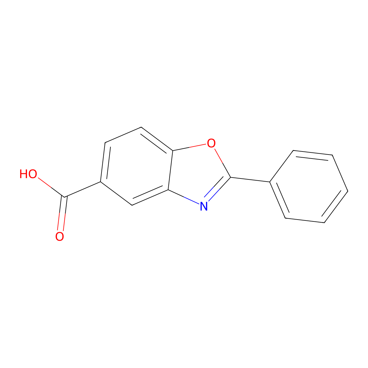 2-Phenyl-benzooxazole-5-carboxylic acid molecular structure, CAS 21095-64-7