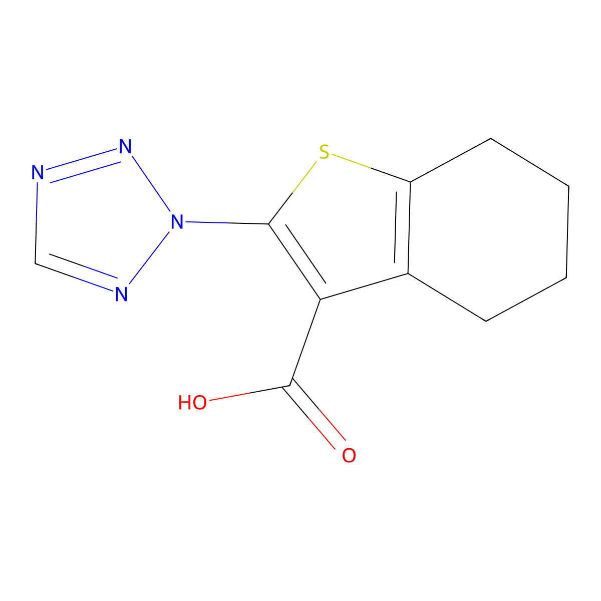 2-(2H-Tetrazol-2-yl)-4,5,6,7-tetrahydro-1-benzothiophene-3-carboxylic acid molecular structure, CAS 2109508-93-0