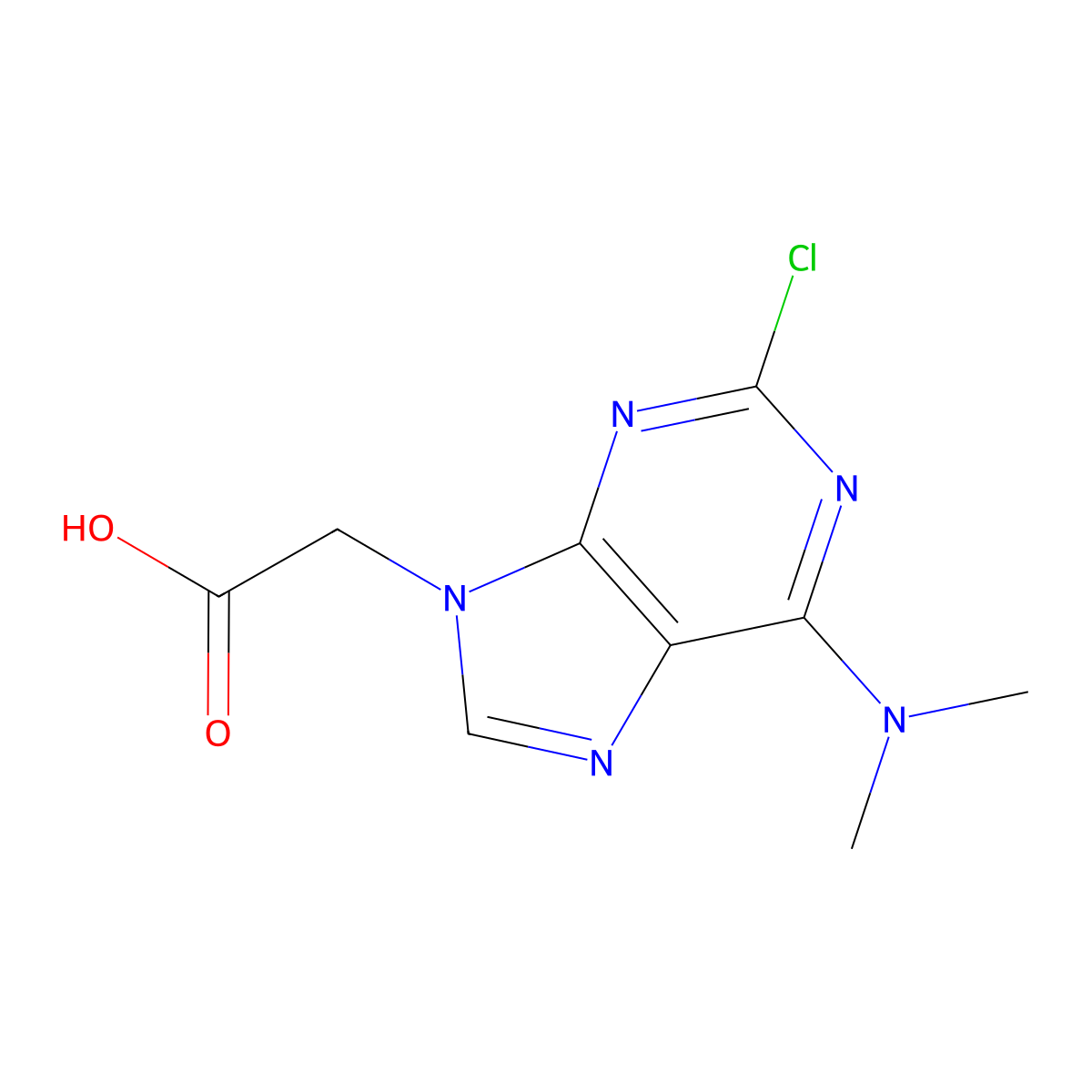 2-(2-chloro-6-(dimethylamino)-9H-purin-9-yl)acetic acid molecular structure, CAS 2109509-88-6
