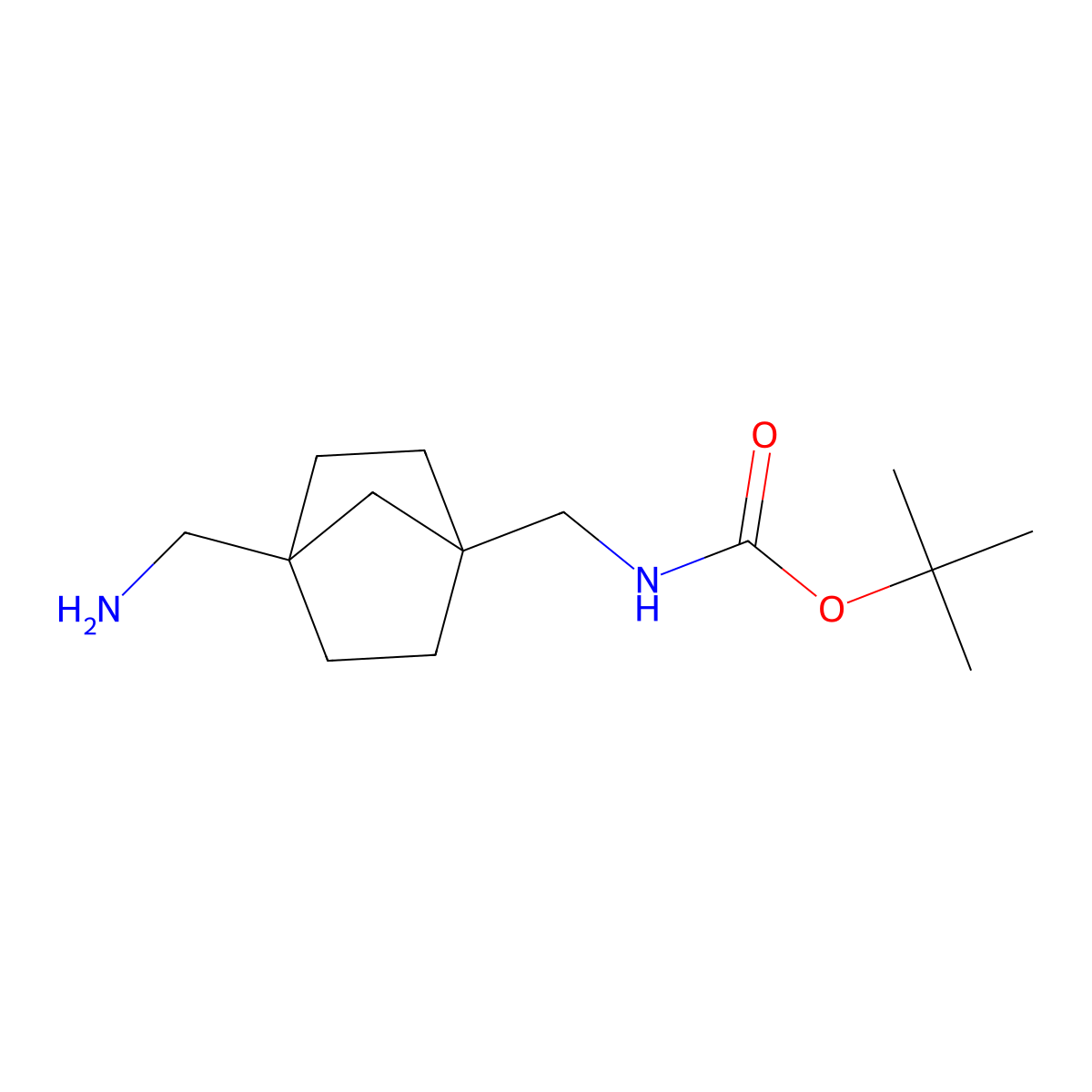 Tert-butyl ((4-(aminomethyl)bicyclo[2.2.1]heptan-1-yl)methyl)carbamate molecular structure, CAS 2109516-35-8