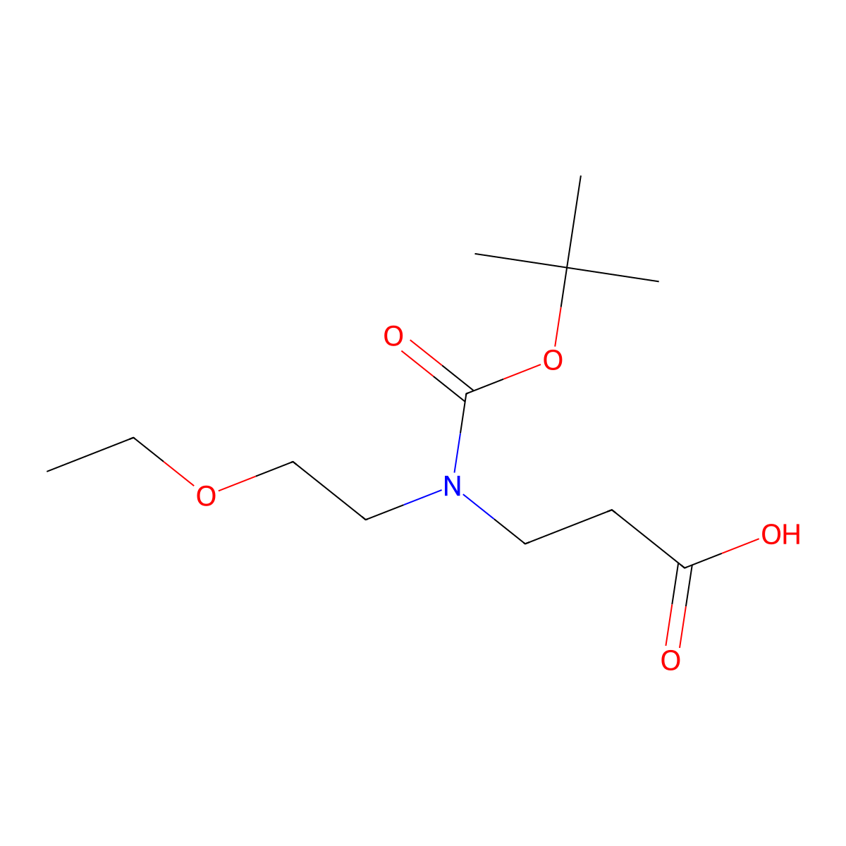 3-{[(Tert-butoxy)carbonyl](2-ethoxyethyl)amino}propanoic acid molecular structure, CAS 2109535-49-9