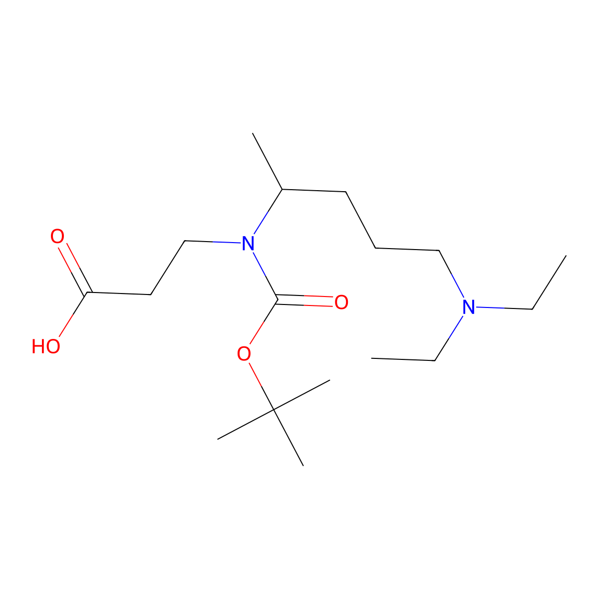 3-{[(t-Butoxy)carbonyl][5-(diethylamino)pentan-2-yl]amino}propanoic acid molecular structure, CAS 2109535-54-6