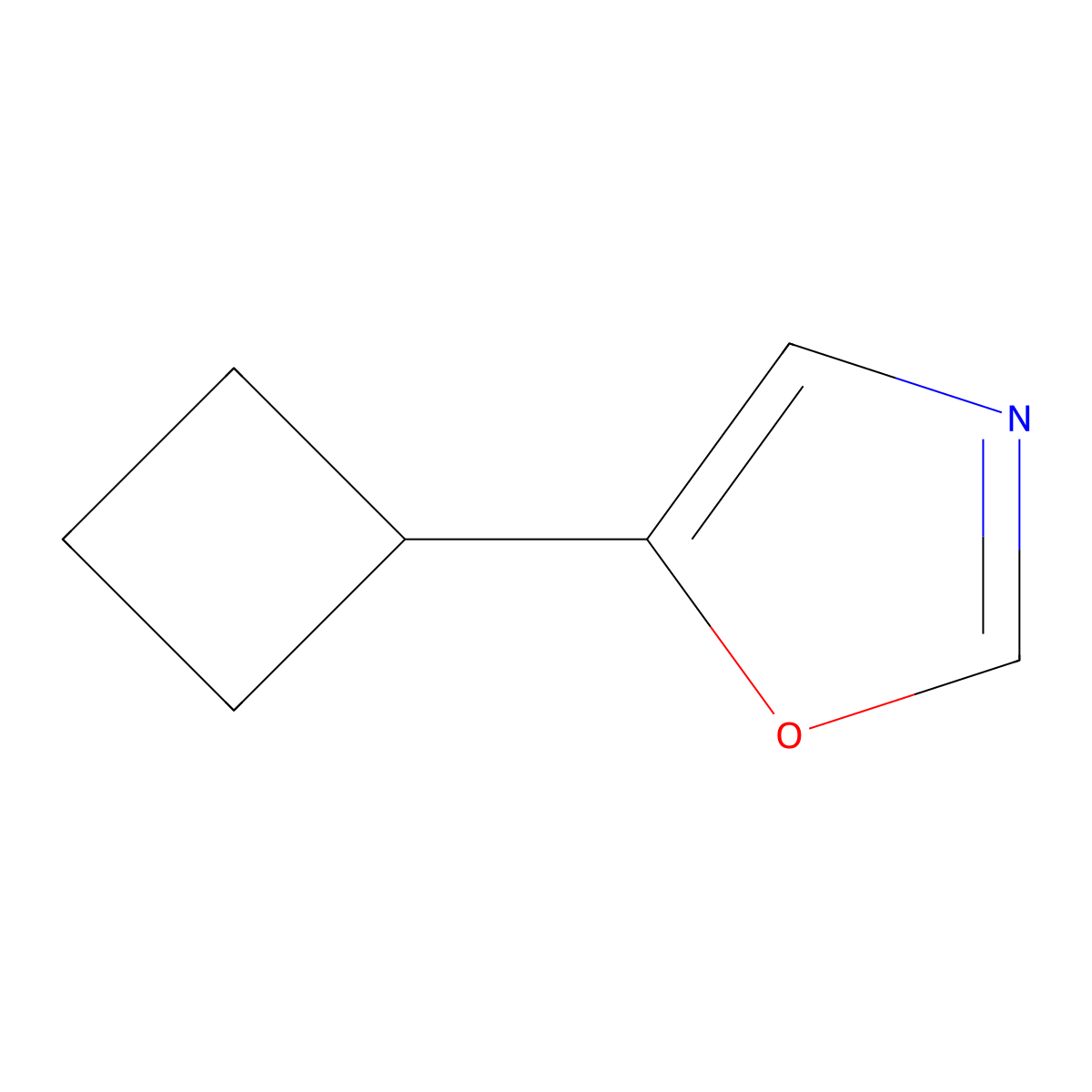 5-Cyclobutyl-1,3-oxazole molecular structure, CAS 2109553-33-3