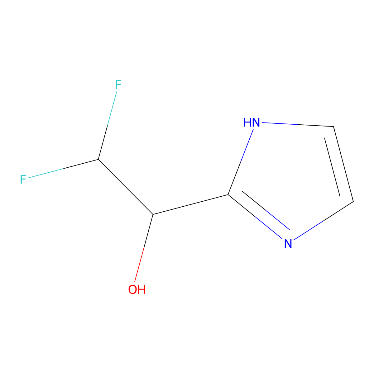 2,2-difluoro-1-(1H-imidazol-2-yl)ethan-1-ol molecular structure, CAS 2109555-89-5