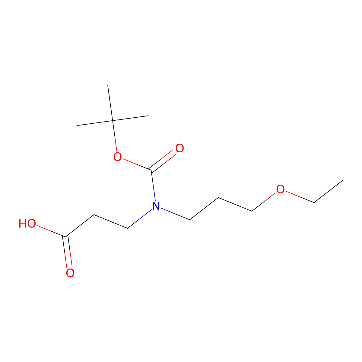 3-{[(Tert-butoxy)carbonyl](3-ethoxypropyl)amino}propanoic acid molecular structure, CAS 2109556-52-5
