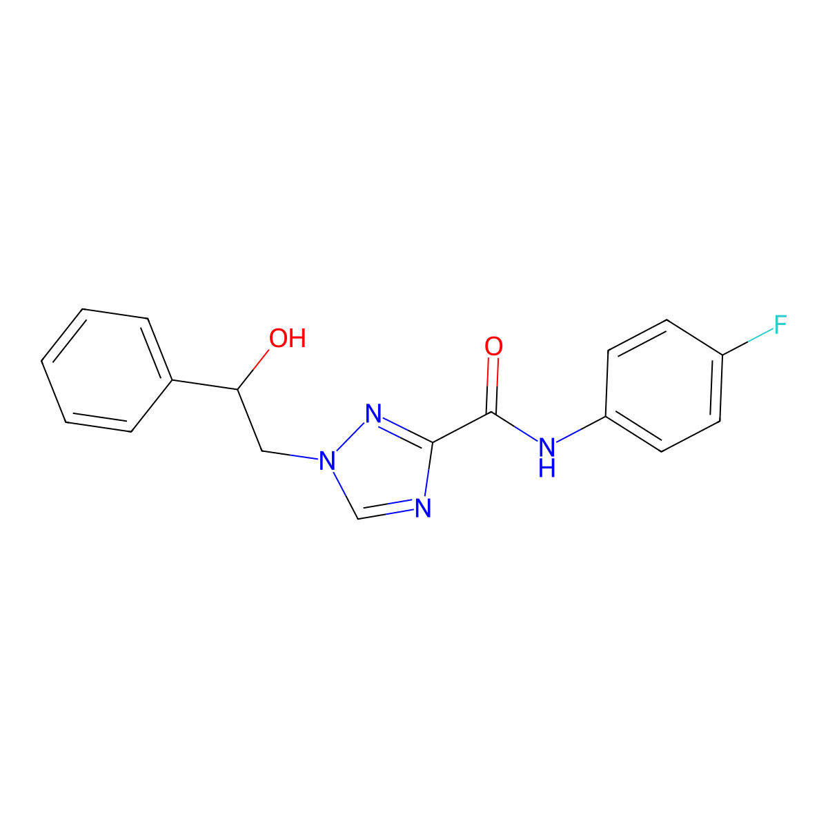 N-(4-fluorophenyl)-1-(2-hydroxy-2-phenylethyl)-1H-1,2,4-triazole-3-carboxamide molecular structure, CAS 2109562-26-5