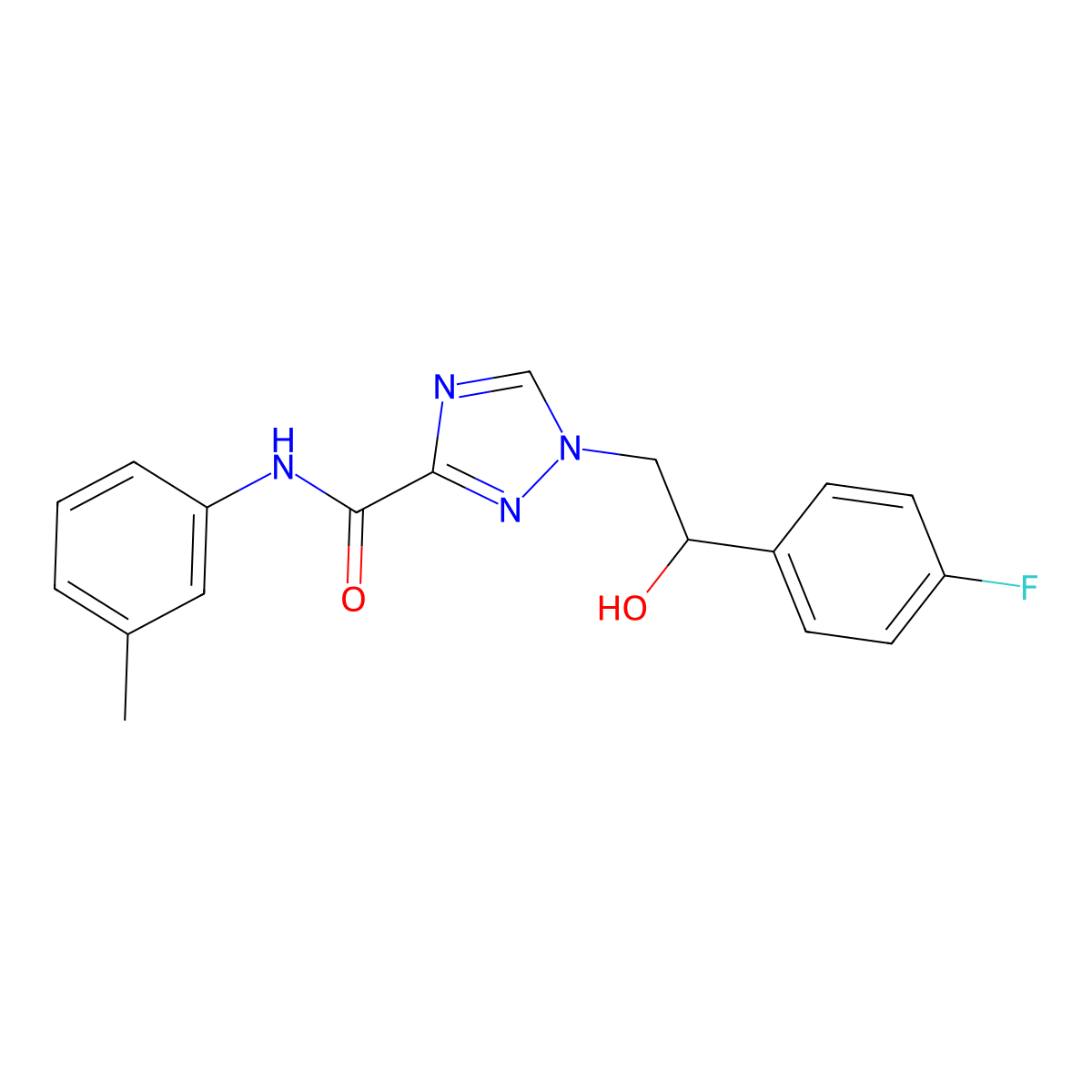 1-[2-(4-fluorophenyl)-2-hydroxyethyl]-N-(3-methylphenyl)-1H-1,2,4-triazole-3-carboxamide molecular structure, CAS 2109562-35-6