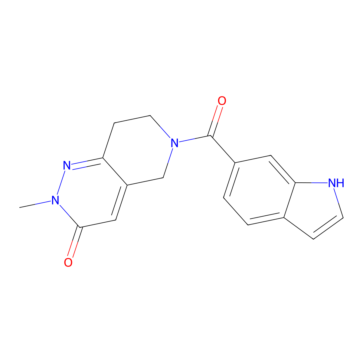 6-(1H-indol-6-ylcarbonyl)-2-methyl-5,6,7,8-tetrahydropyrido[4,3-c]pyridazin-3(2H)-one molecular structure, CAS 2109569-12-0