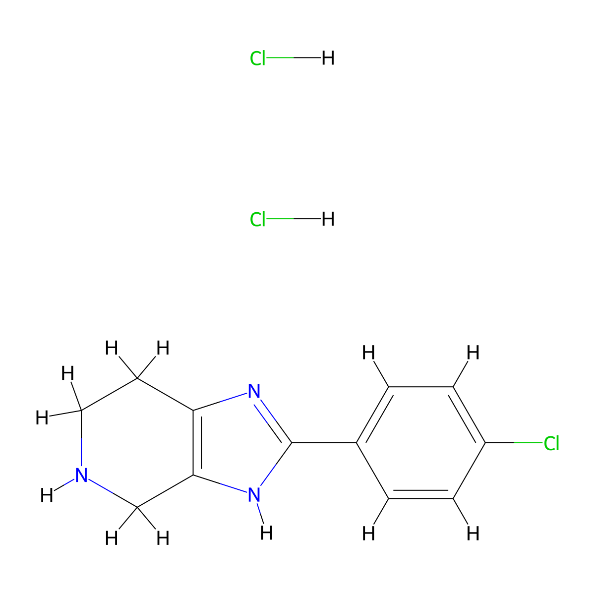 2-(4-Chlorophenyl)-4,5,6,7-tetrahydro-1H-imidazo[4,5-c]pyridine dihydrochloride molecular structure, CAS 2109576-26-1