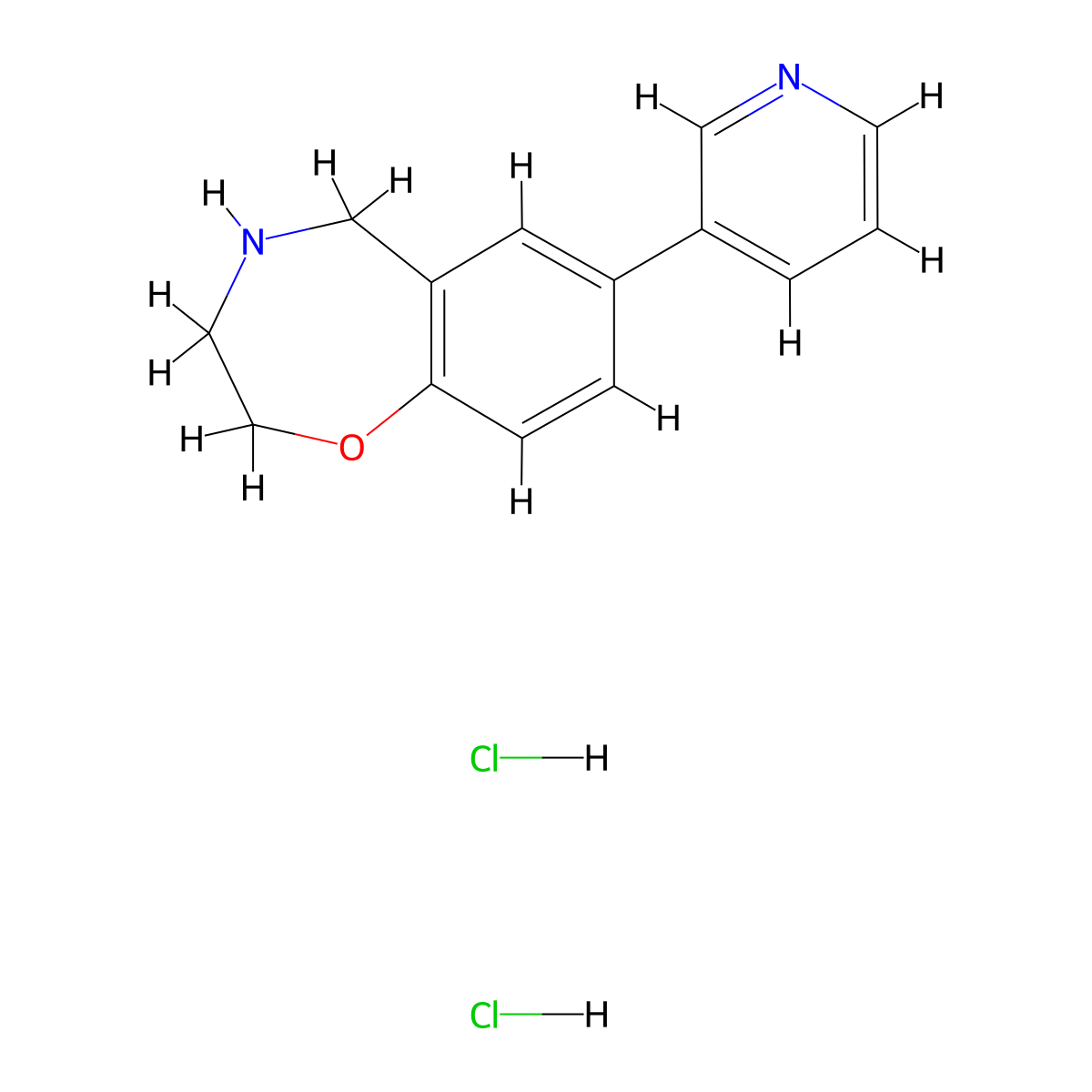 7-Pyridin-3-yl-2,3,4,5-tetrahydro-1,4-benzoxazepine dihydrochloride molecular structure, CAS 2109576-41-0