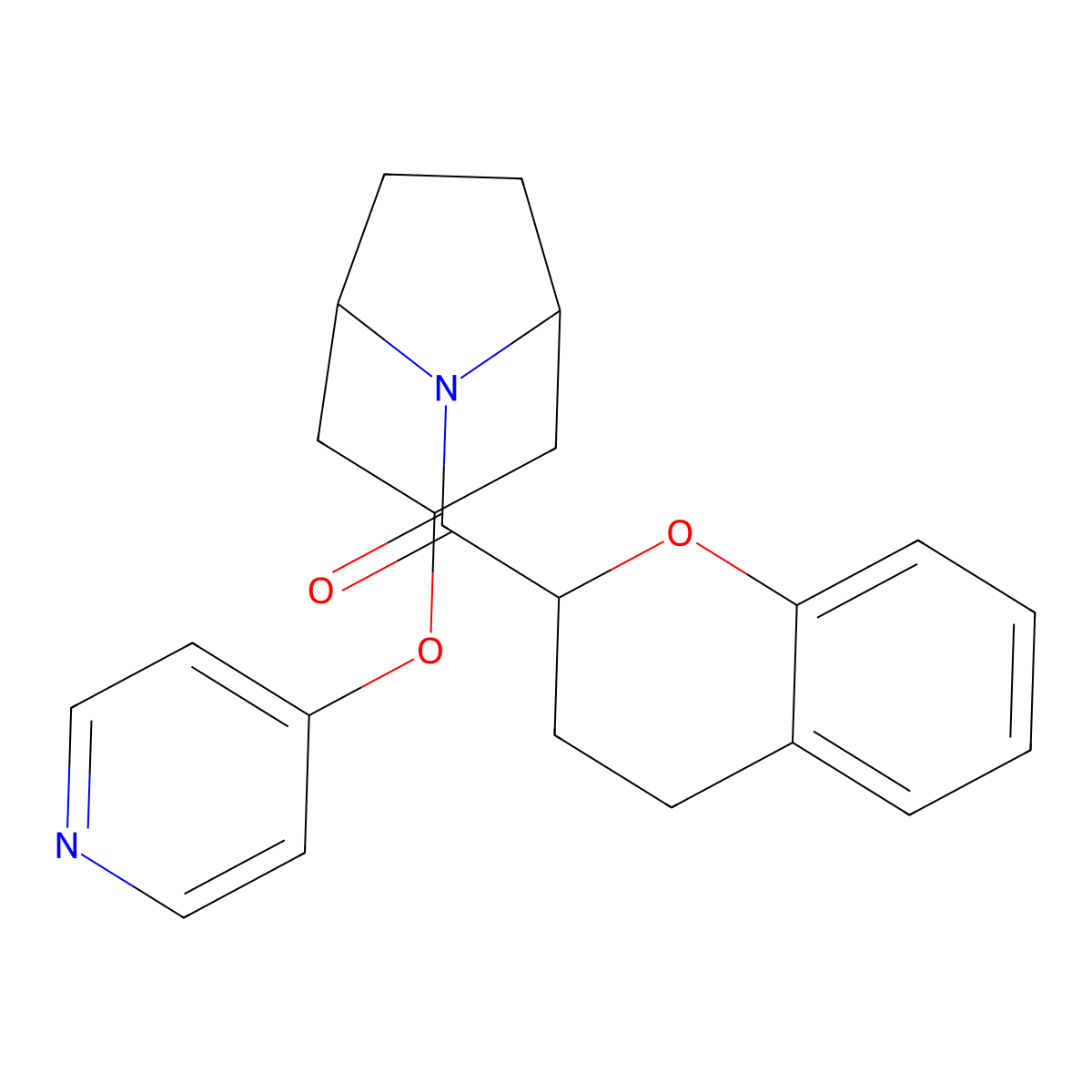 chroman-2-yl((1R,5S)-3-(pyridin-4-yloxy)-8-azabicyclo[3.2.1]octan-8-yl)methanone molecular structure, CAS 2109581-43-1