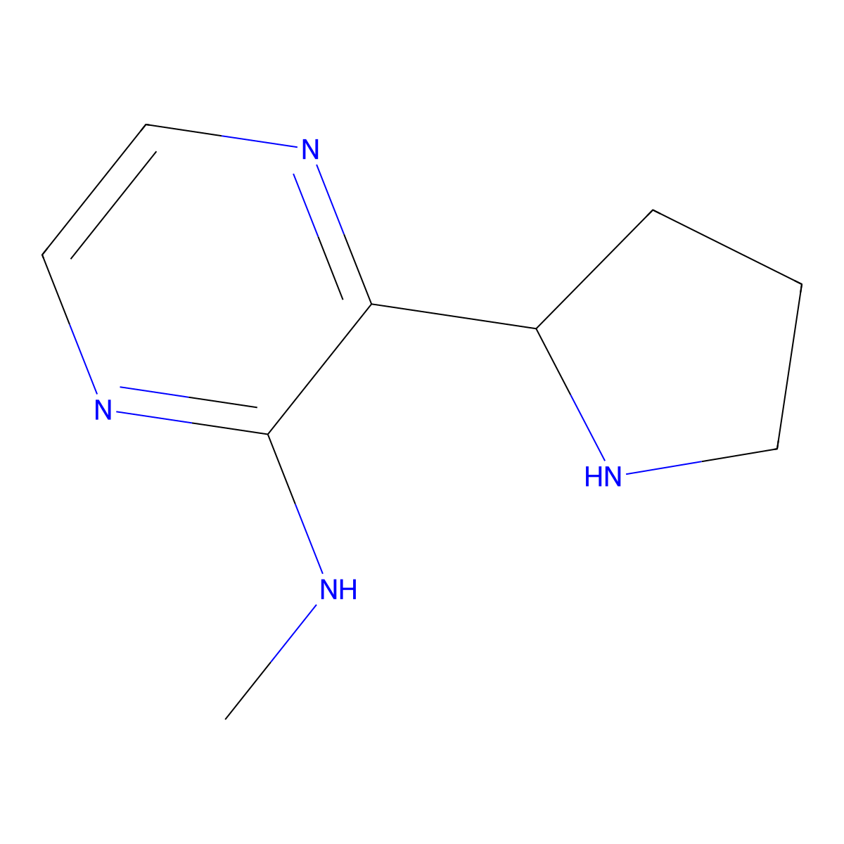 N-Methyl-3-(pyrrolidin-2-YL)pyrazin-2-amine molecular structure, CAS 2109583-75-5