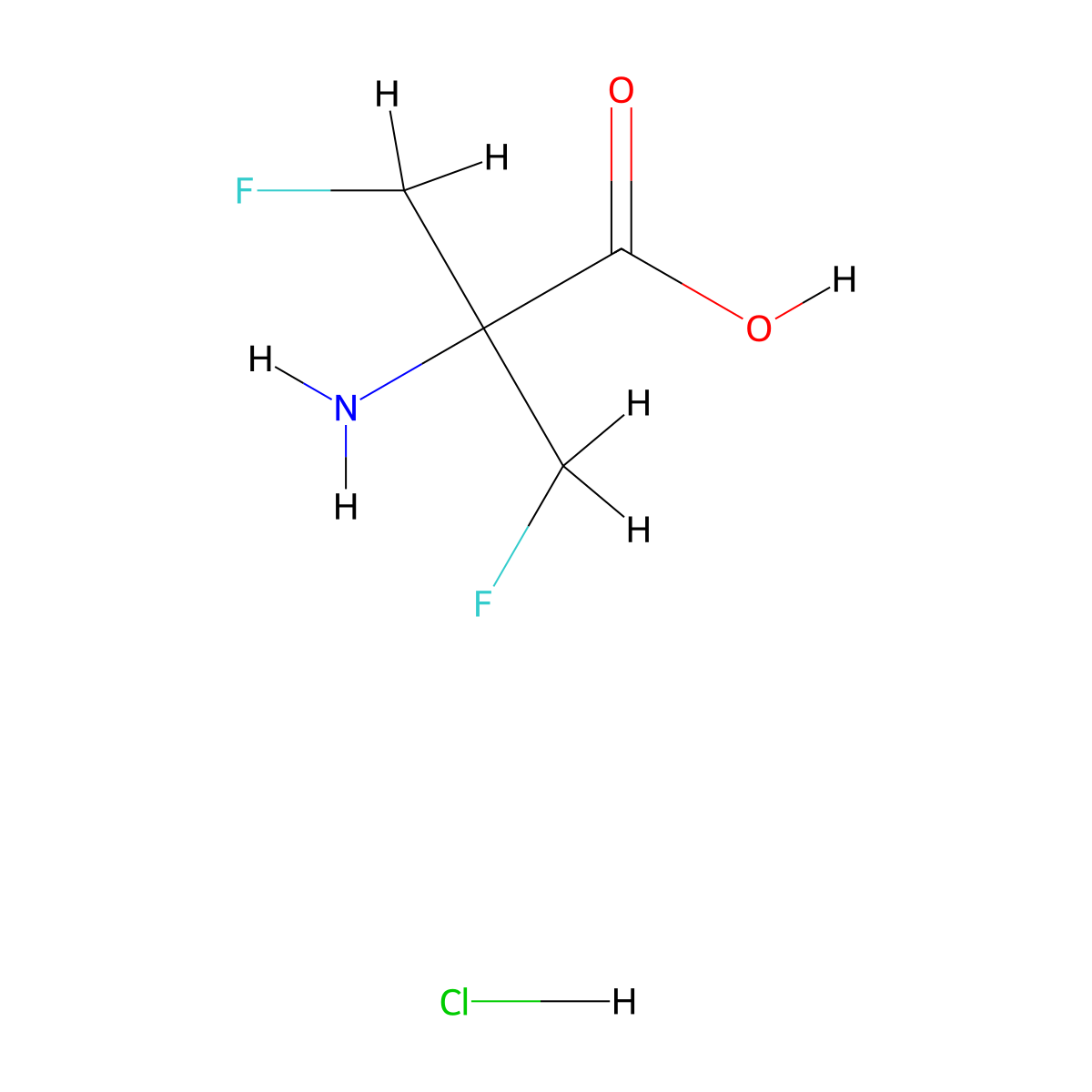 2-Amino-3-fluoro-2-(fluoromethyl)propanoic acid hydrochloride molecular structure, CAS 2109598-86-7