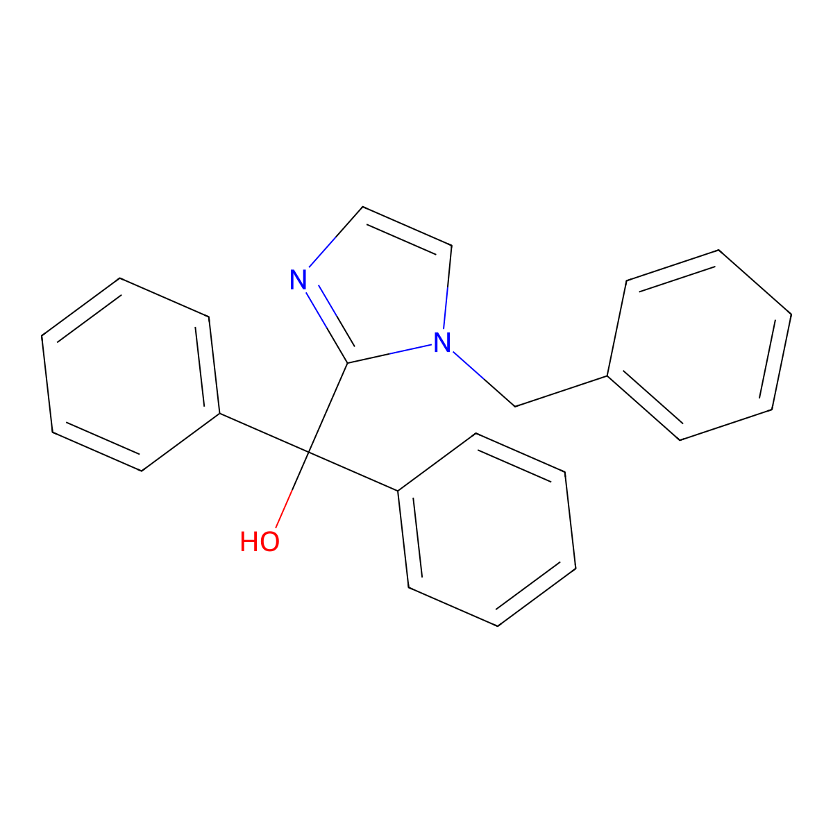 (1-Benzylimidazol-2-yl)-diphenylmethanol molecular structure, CAS 21096-21-9