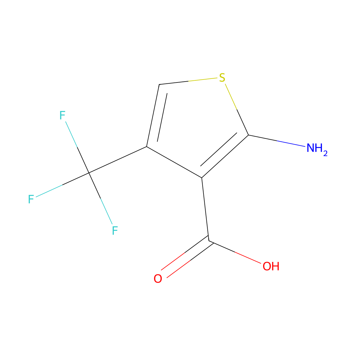 2-Amino-4-(trifluoromethyl)thiophene-3-carboxylic acid molecular structure, CAS 2109605-95-8