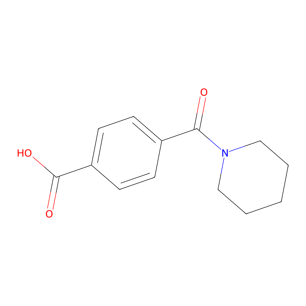 4-(Piperidine-1-carbonyl)benzoic acid molecular structure, CAS 210961-92-5