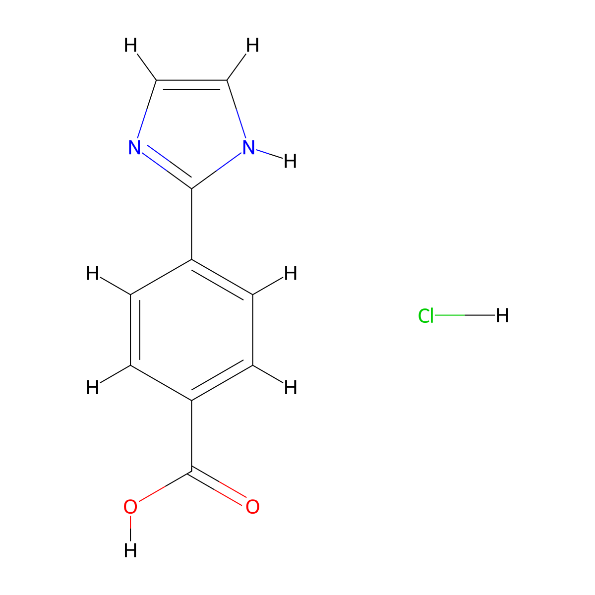 4-(1H-Imidazol-2-yl)benzoic acid hydrochloride molecular structure, CAS 210962-27-9