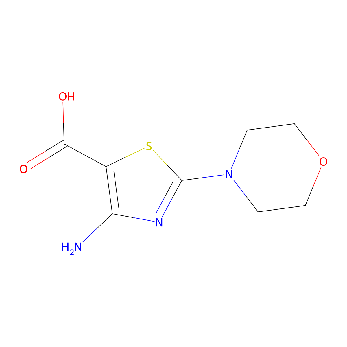 4-Amino-2-(morpholin-4-yl)-1,3-thiazole-5-carboxylic acid molecular structure, CAS 2109620-87-1