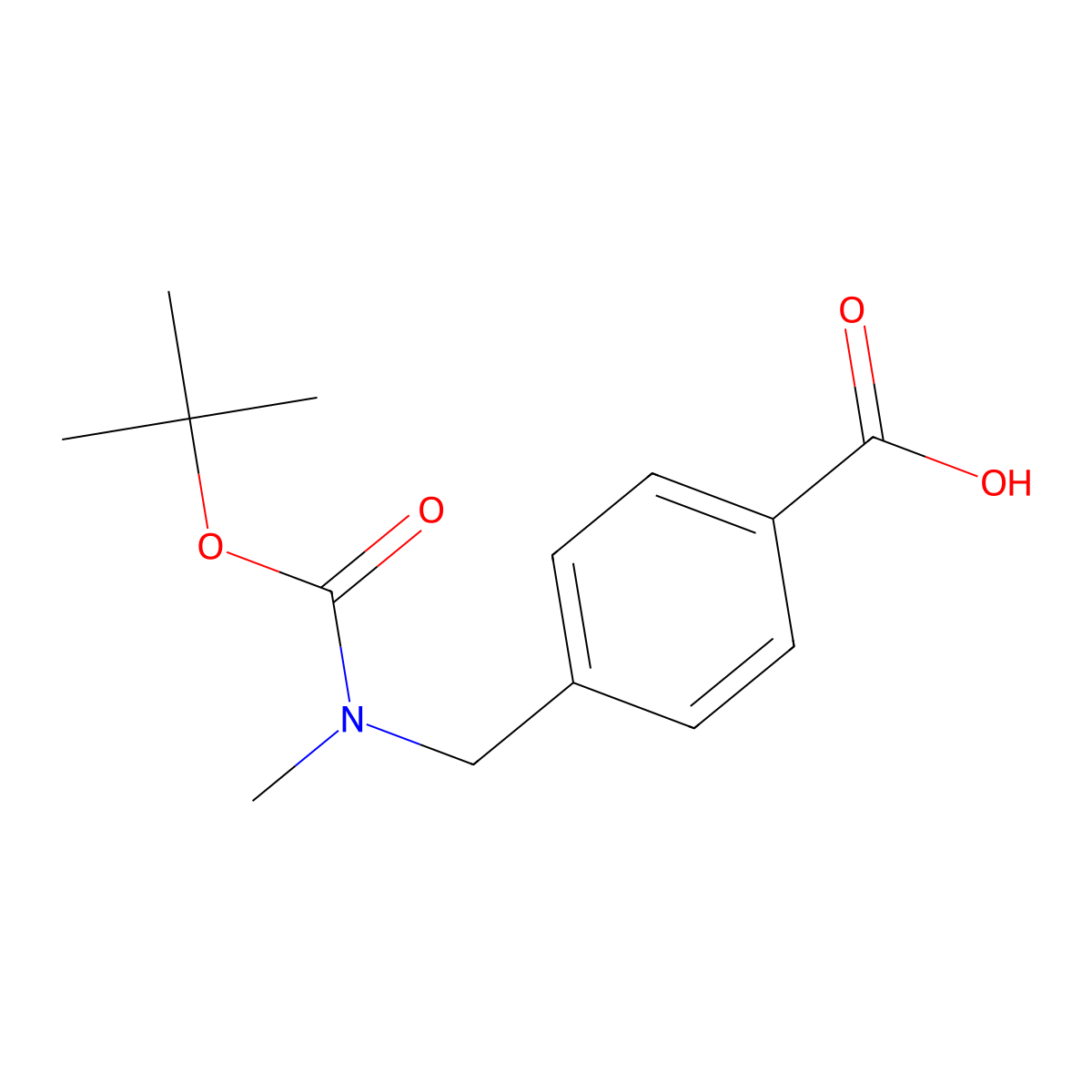 4-(((tert-Butoxycarbonyl)(methyl)amino)methyl)benzoic acid molecular structure, CAS 210963-04-5