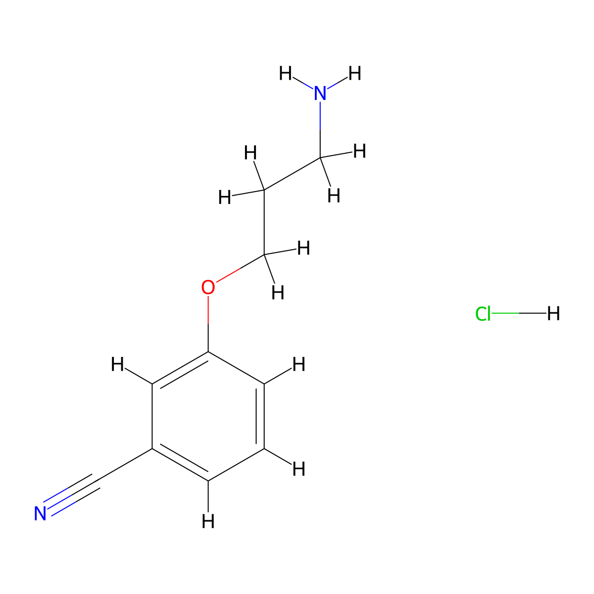 3-(3-Aminopropoxy)benzonitrile hydrochloride molecular structure, CAS 210963-17-0