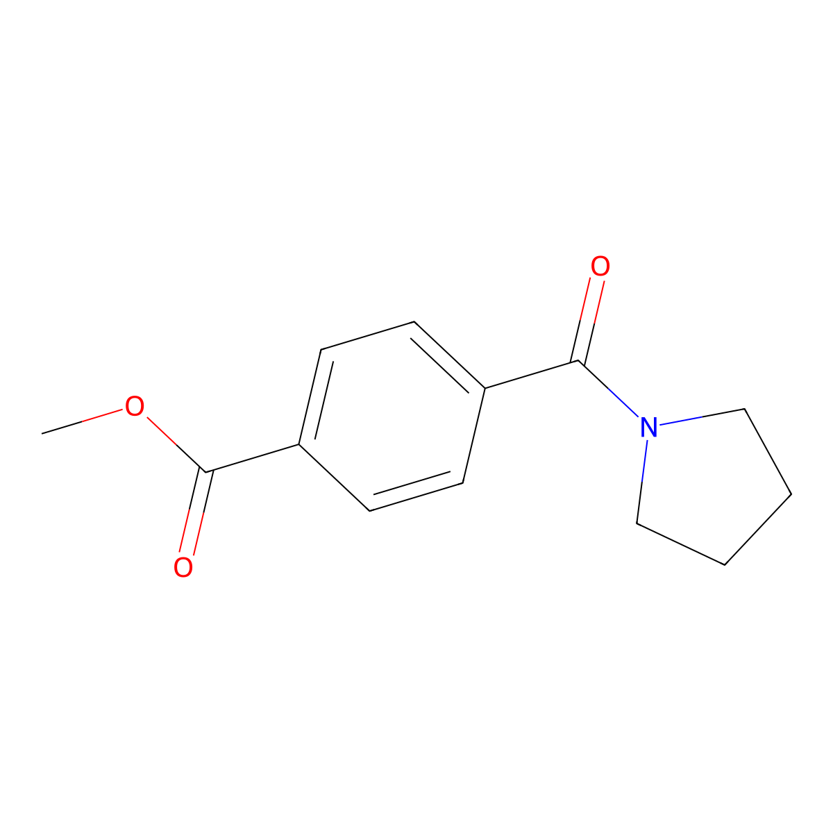 Methyl 4-(pyrrolidine-1-carbonyl)benzoate molecular structure, CAS 210963-73-8