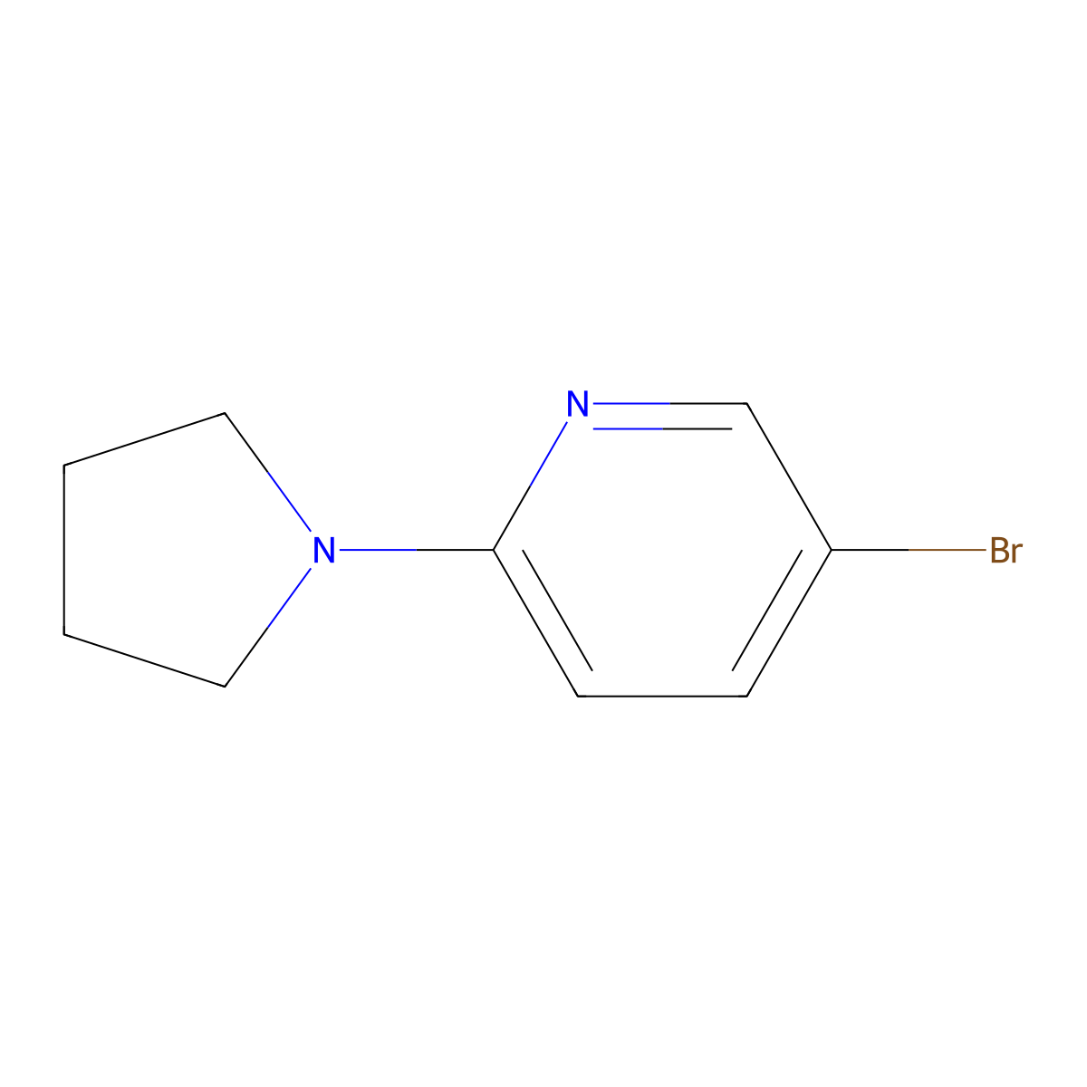 5-Bromo-2-(pyrrolidin-1-yl)pyridine molecular structure, CAS 210963-93-2