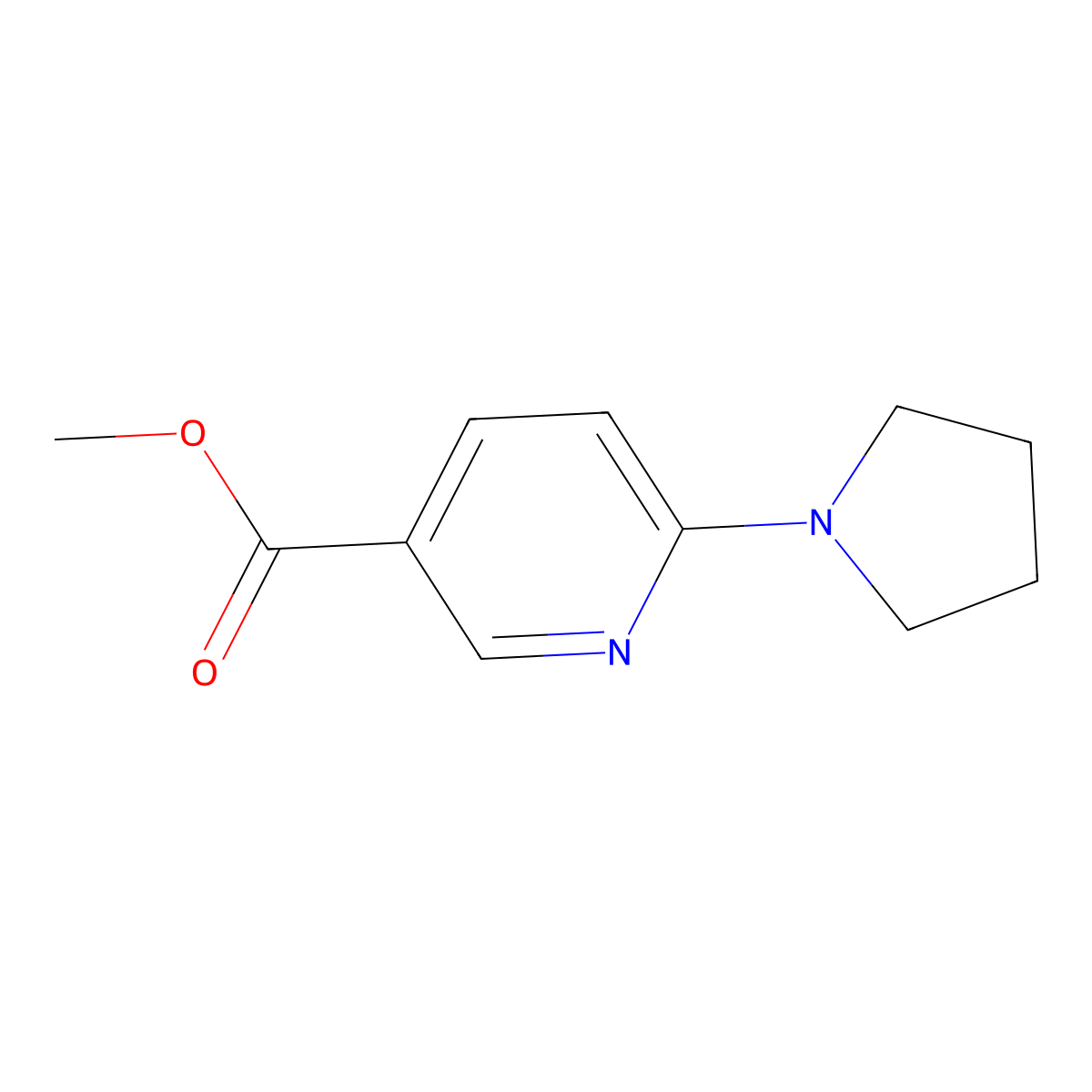 Methyl 6-pyrrolidinonicotinate molecular structure, CAS 210963-94-3