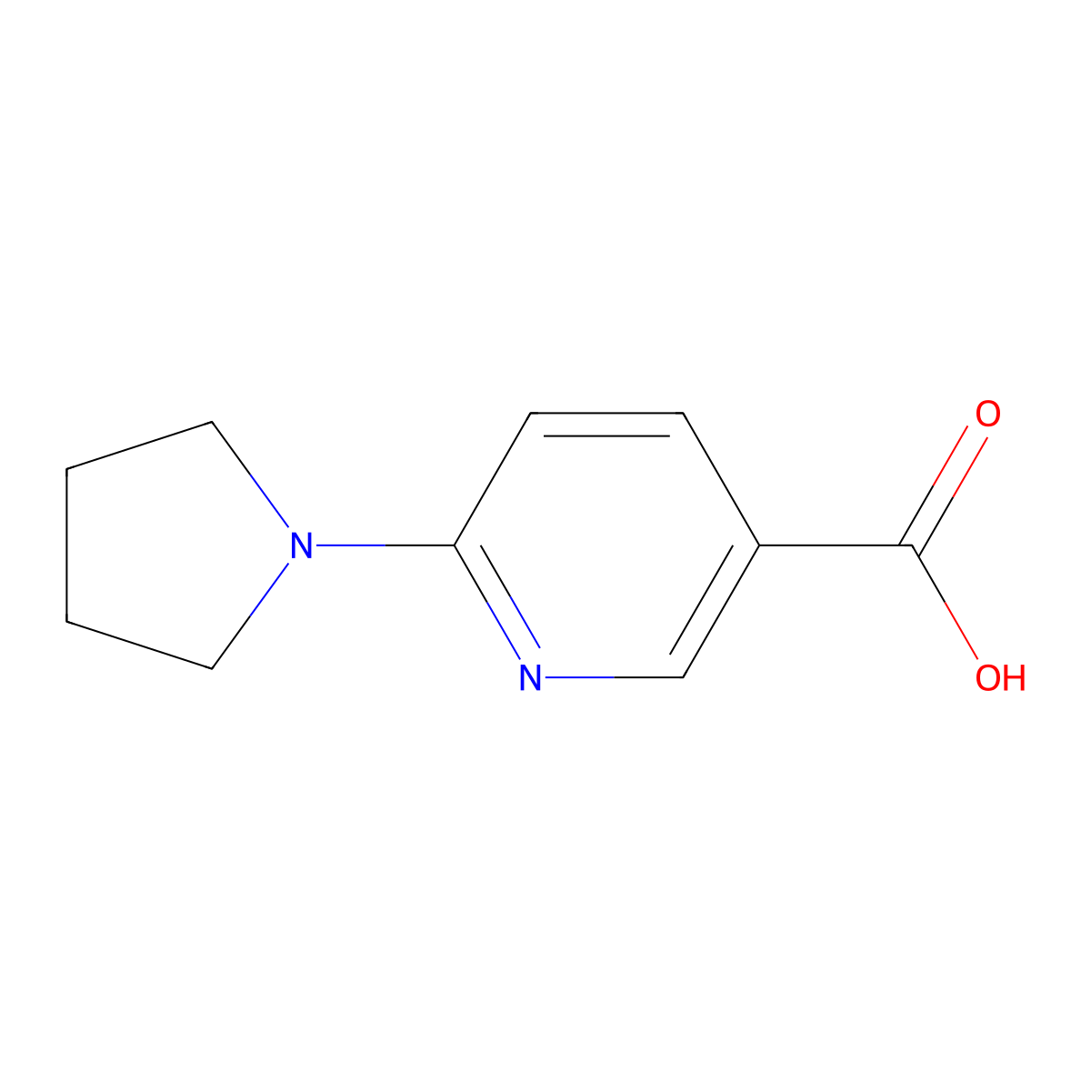 6-(Pyrrolidin-1-yl)nicotinic acid molecular structure, CAS 210963-95-4