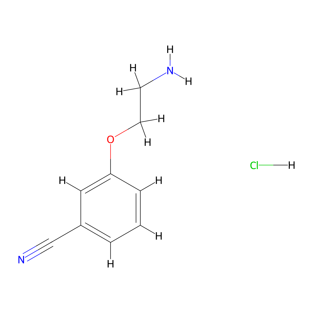 3-(2-Aminoethoxy)benzonitrile hydrochloride molecular structure, CAS 210963-99-8