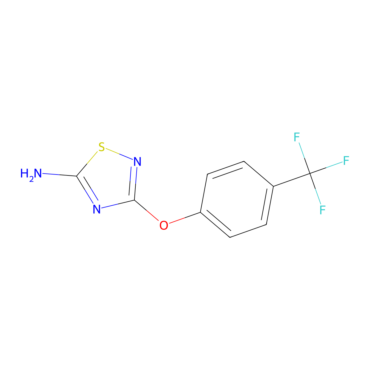 3-[4-(Trifluoromethyl)phenoxy]-1,2,4-thiadiazol-5-amine molecular structure, CAS 2109631-47-0