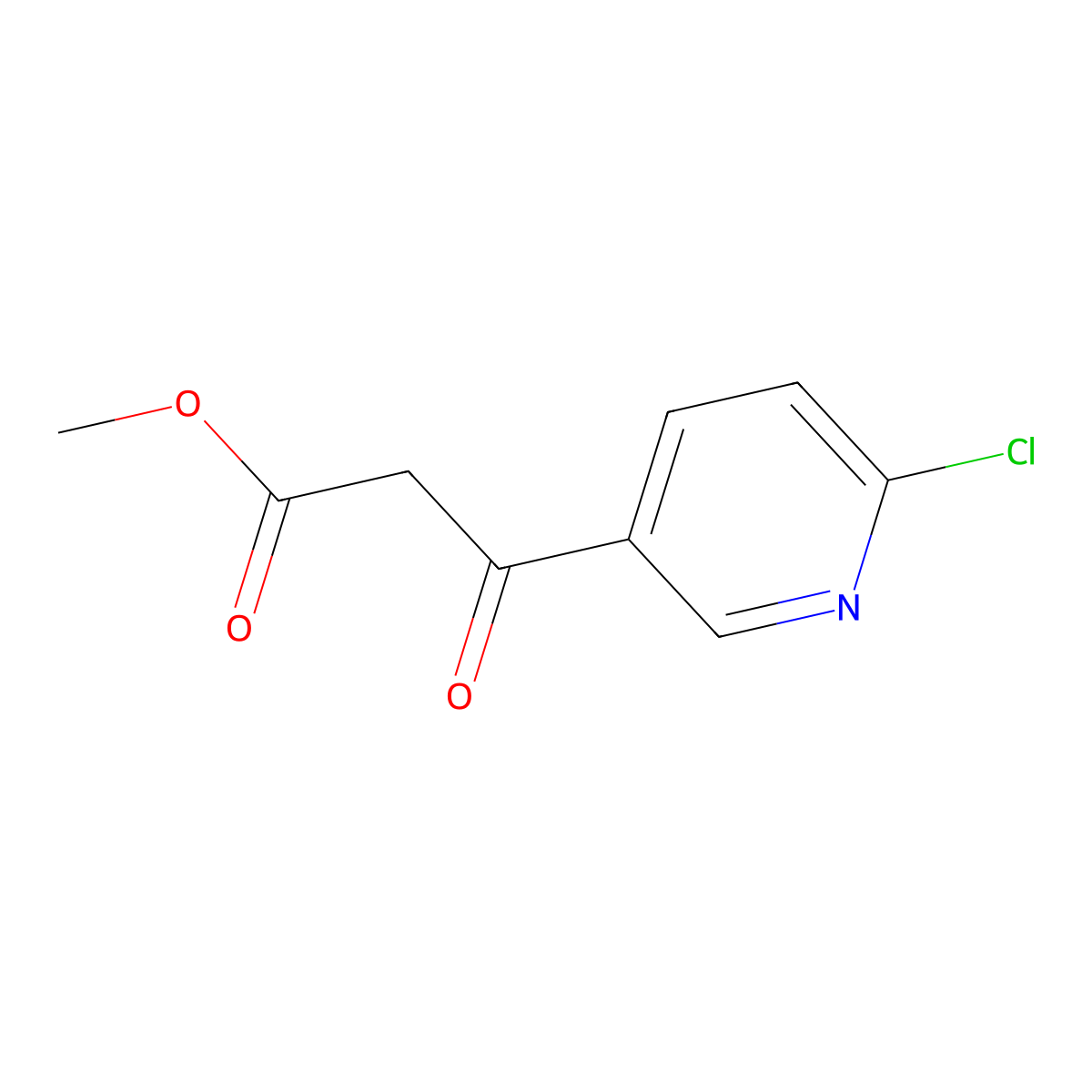 Methyl 3-(6-chloropyridin-3-yl)-3-oxopropanoate molecular structure, CAS 2109668-30-4