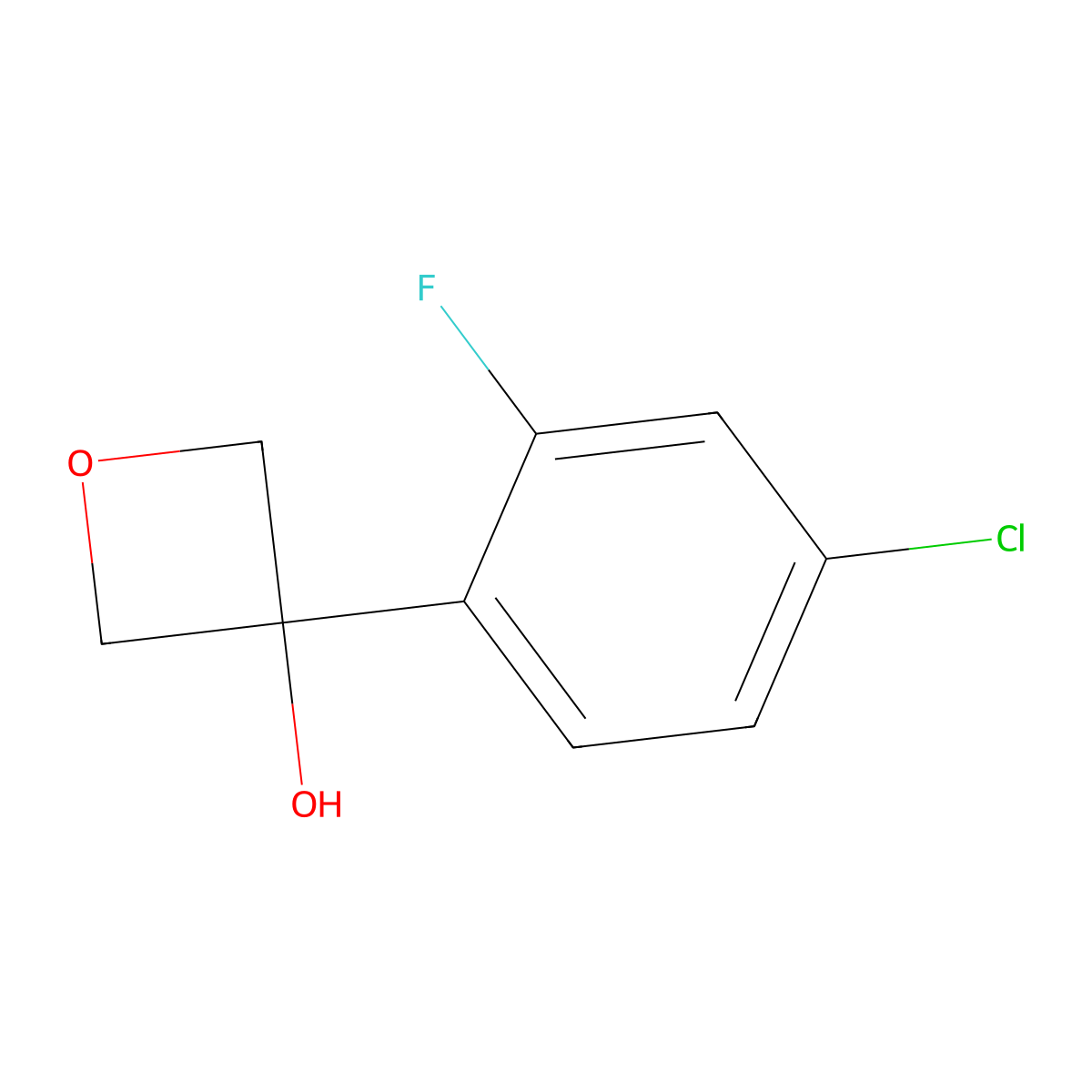 3-(4-Chloro-2-fluorophenyl)-3-oxetanol molecular structure, CAS 2109697-14-3