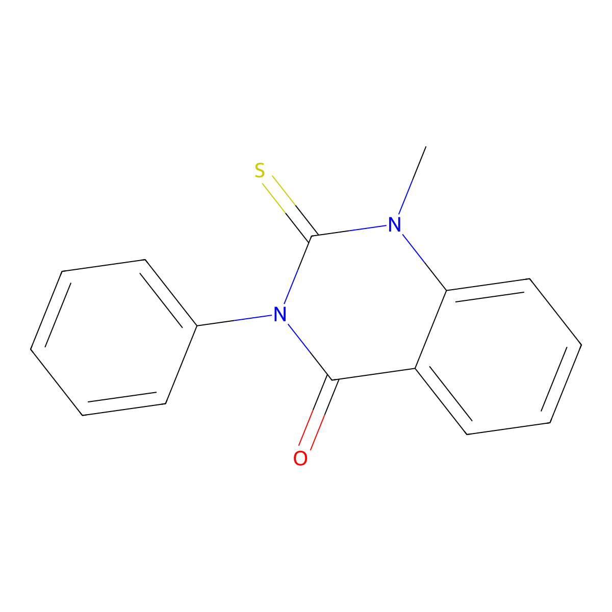 1-Methyl-3-phenyl-2-thioxo-1,3-dihydroquinazolin-4-one molecular structure, CAS 21097-36-9