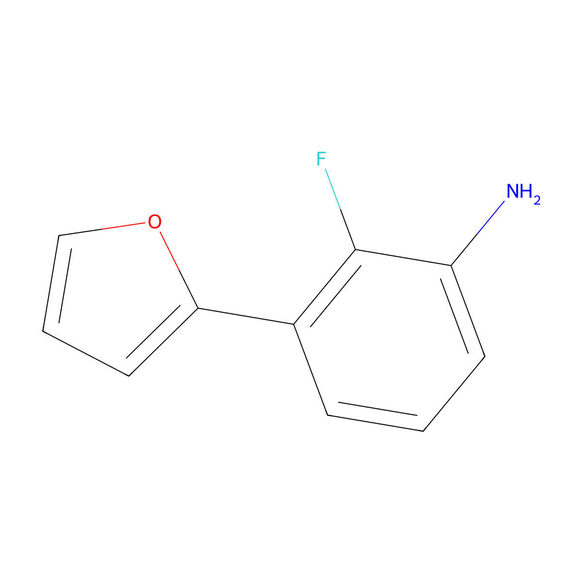 2-Fluoro-3-(2-furanyl)benzenamine molecular structure, CAS 2109701-83-7