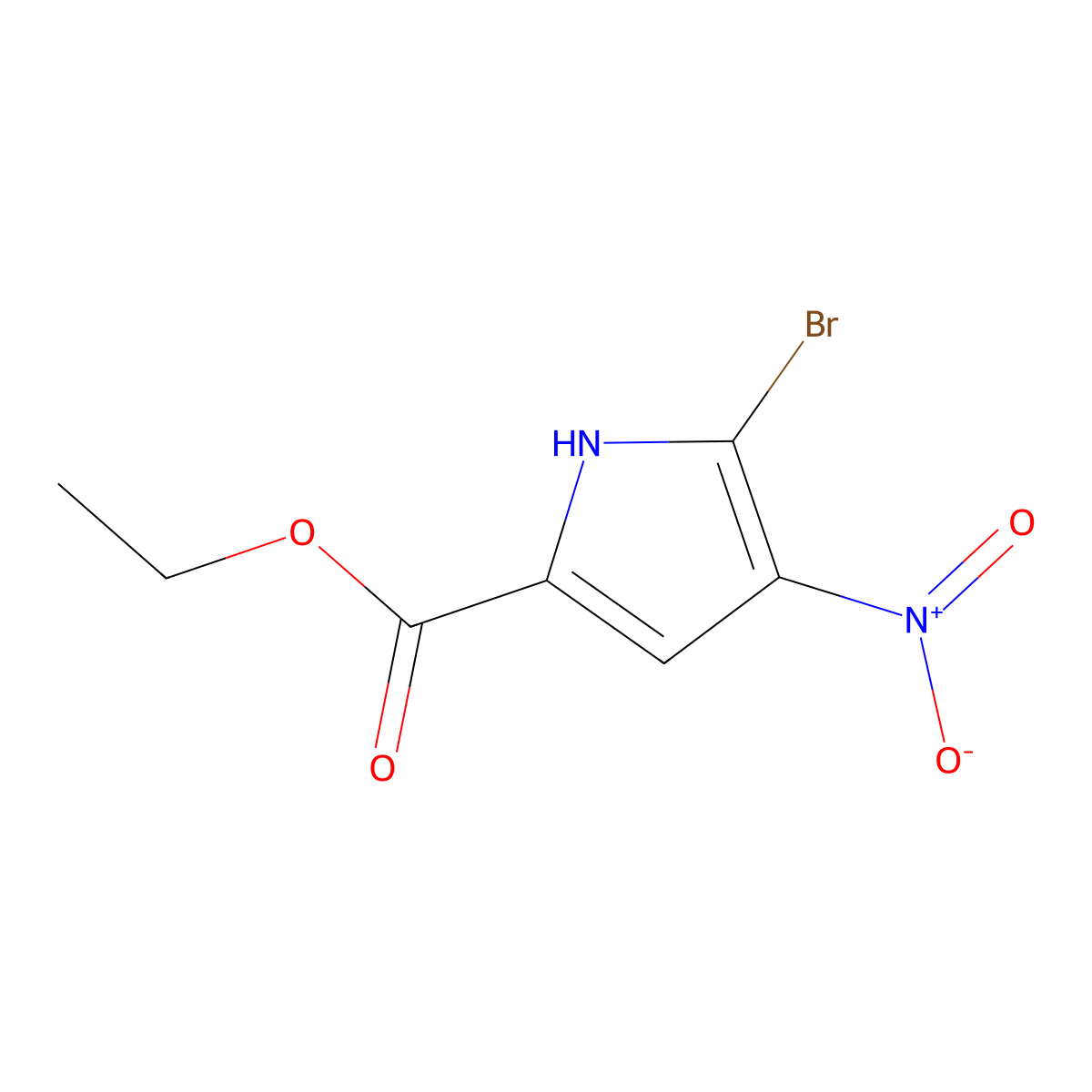 Ethyl 5-Bromo-4-nitro-1H-pyrrole-2-carboxylate molecular structure, CAS 2109703-28-6