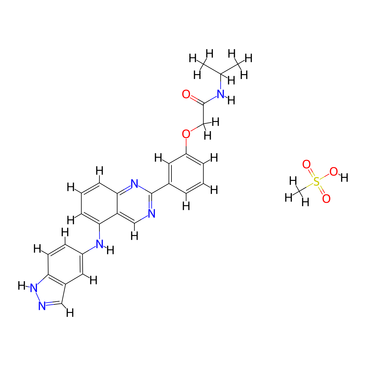 Belumosudil Mesylate molecular structure, CAS 2109704-99-4