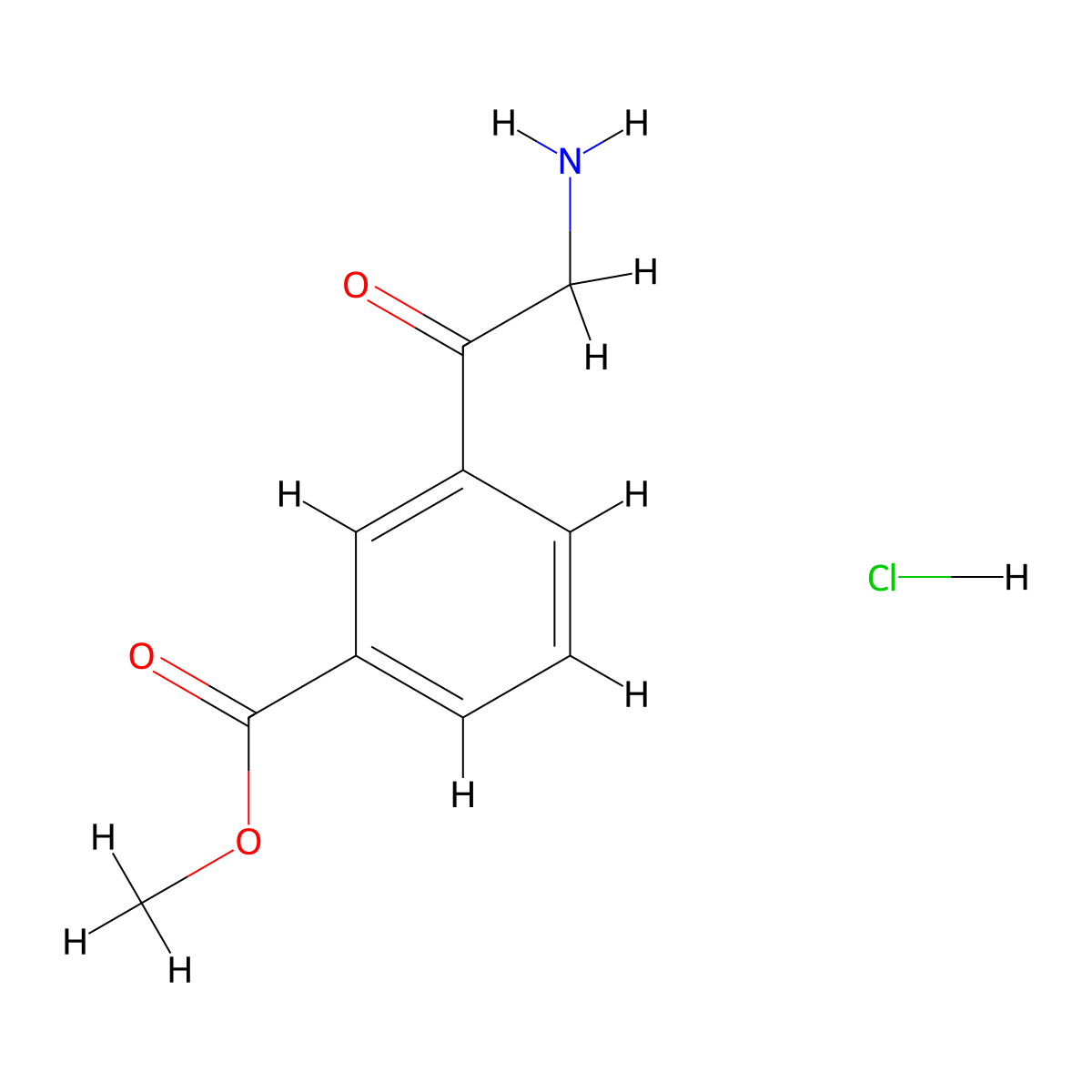 Methyl 3-(2-aminoacetyl)benzoate hydrochloride molecular structure, CAS 2109724-30-1
