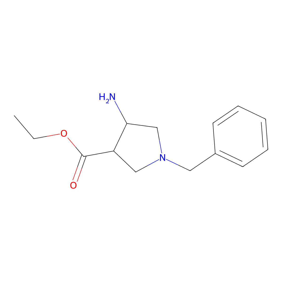 Ethyl 4-amino-1-benzylpyrrolidine-3-carboxylate molecular structure, CAS 2109733-52-8