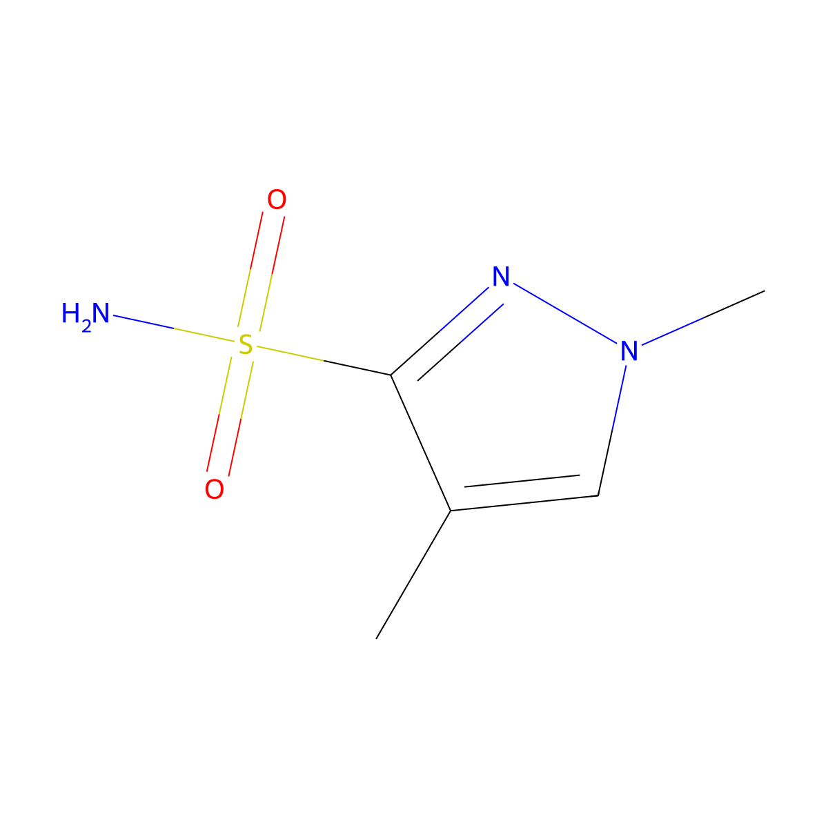 1,4-dimethyl-1H-pyrazole-3-sulfonamide molecular structure, CAS 2109755-40-8