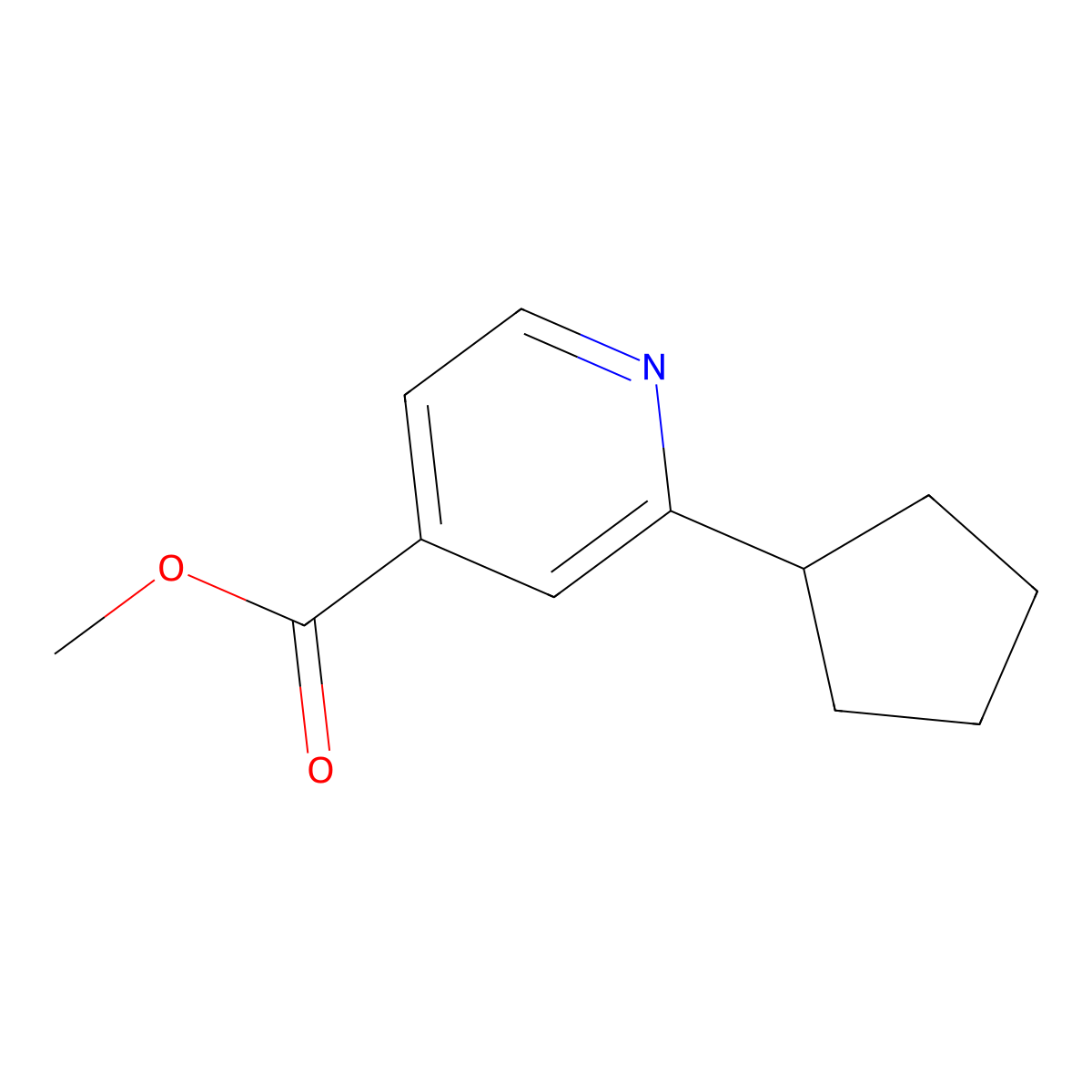 Methyl 2-cyclopentylpyridine-4-carboxylate molecular structure, CAS 2109771-22-2