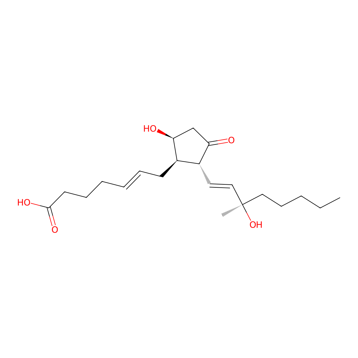 7-[(1R,2R,5S)-5-hydroxy-2-[(3R)-3-hydroxy-3-methyloct-1-enyl]-3-oxocyclopentyl]hept-5-enoic acid molecular structure, CAS 210978-26-0