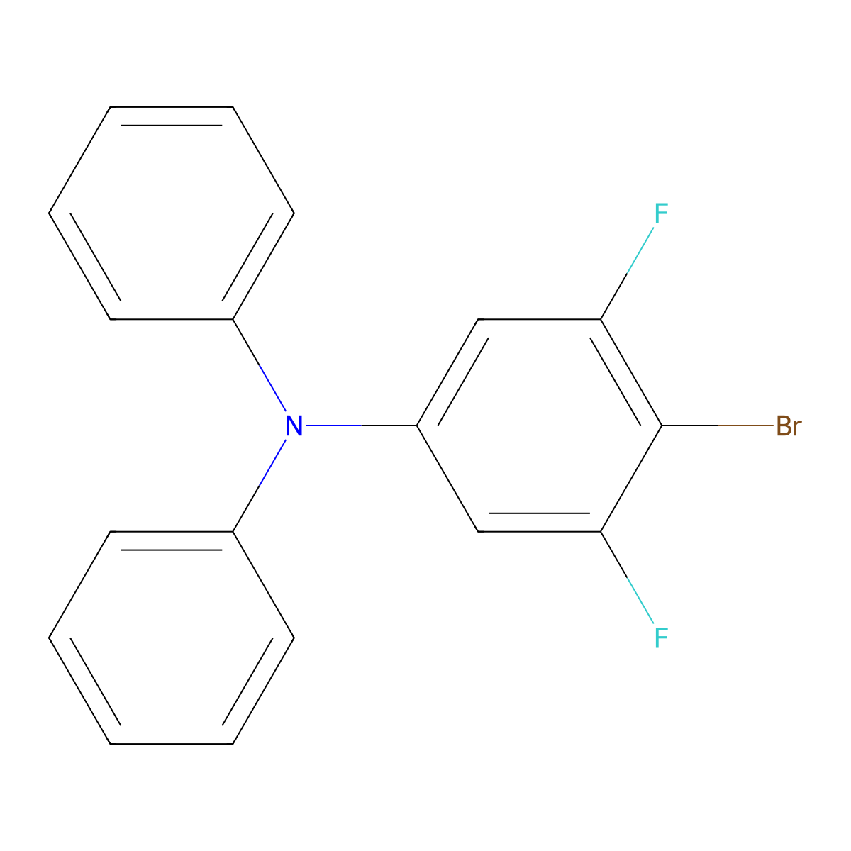 4-Bromo-3,5-difluoro-N,N-diphenylaniline molecular structure, CAS 2109796-19-0