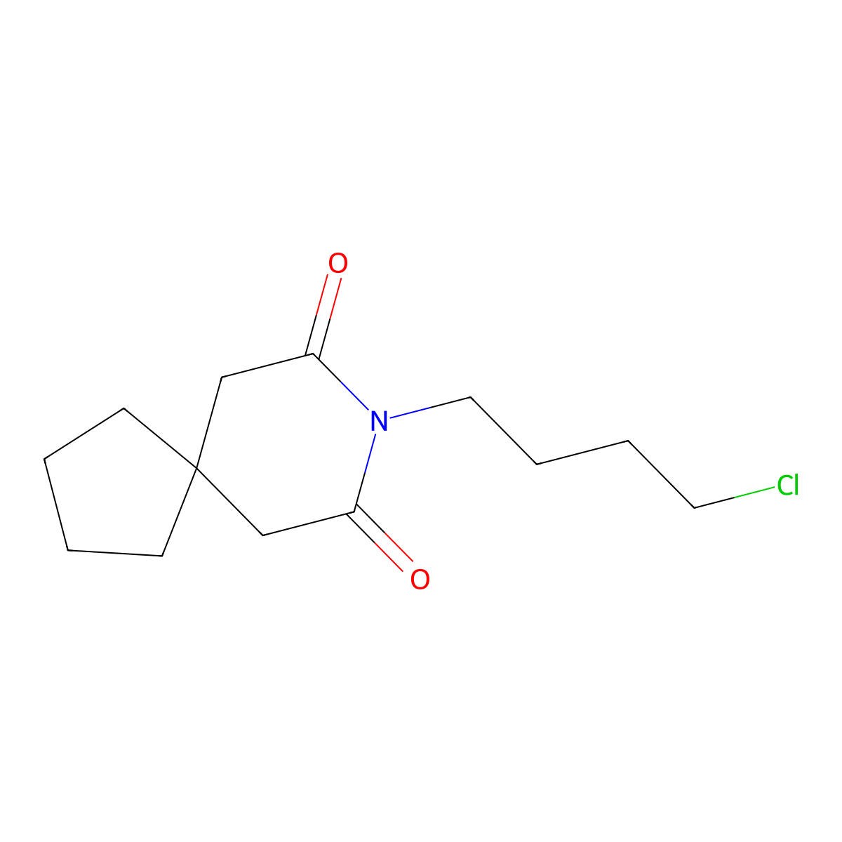 8-(4-Chlorobutyl)-8-azaspiro[4.5]decane-7,9-dione molecular structure, CAS 21098-11-3