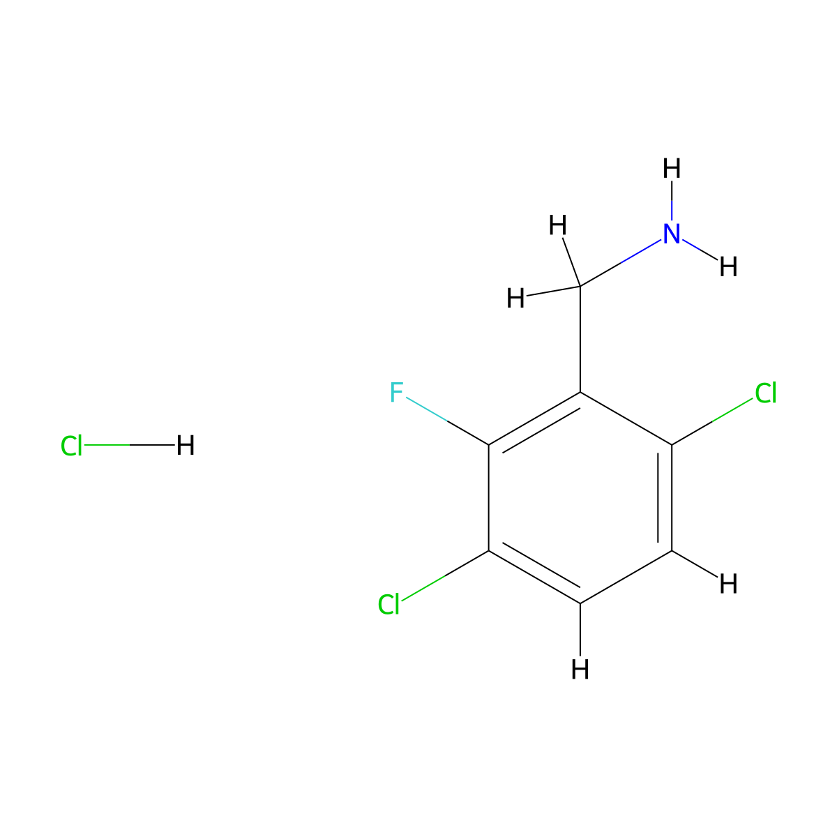 (3,6-Dichloro-2-fluorophenyl)methanamine hydrochloride molecular structure, CAS 2109805-53-8