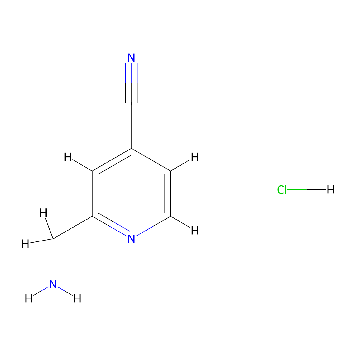 2-(Aminomethyl)isonicotinonitrile hydrochloride molecular structure, CAS 2109805-98-1